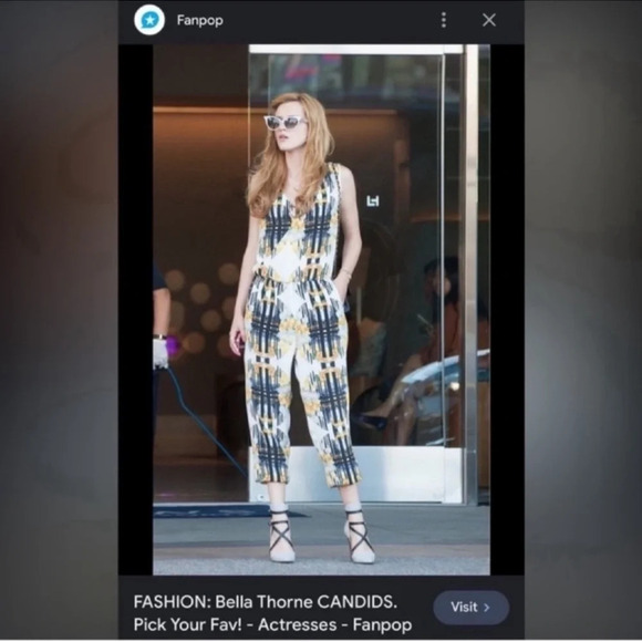 Rebecca Minkoff 100% Silk Yellow Mara Printed Jumpsuit Size 4 - Picture 11 of 11